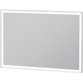 Duravit L-Cube Mirror, 39 3/8 X2 5/8 X27 1/2  White Aluminum Matt, Light Field, Square, Lc738200000 LC7382000006000